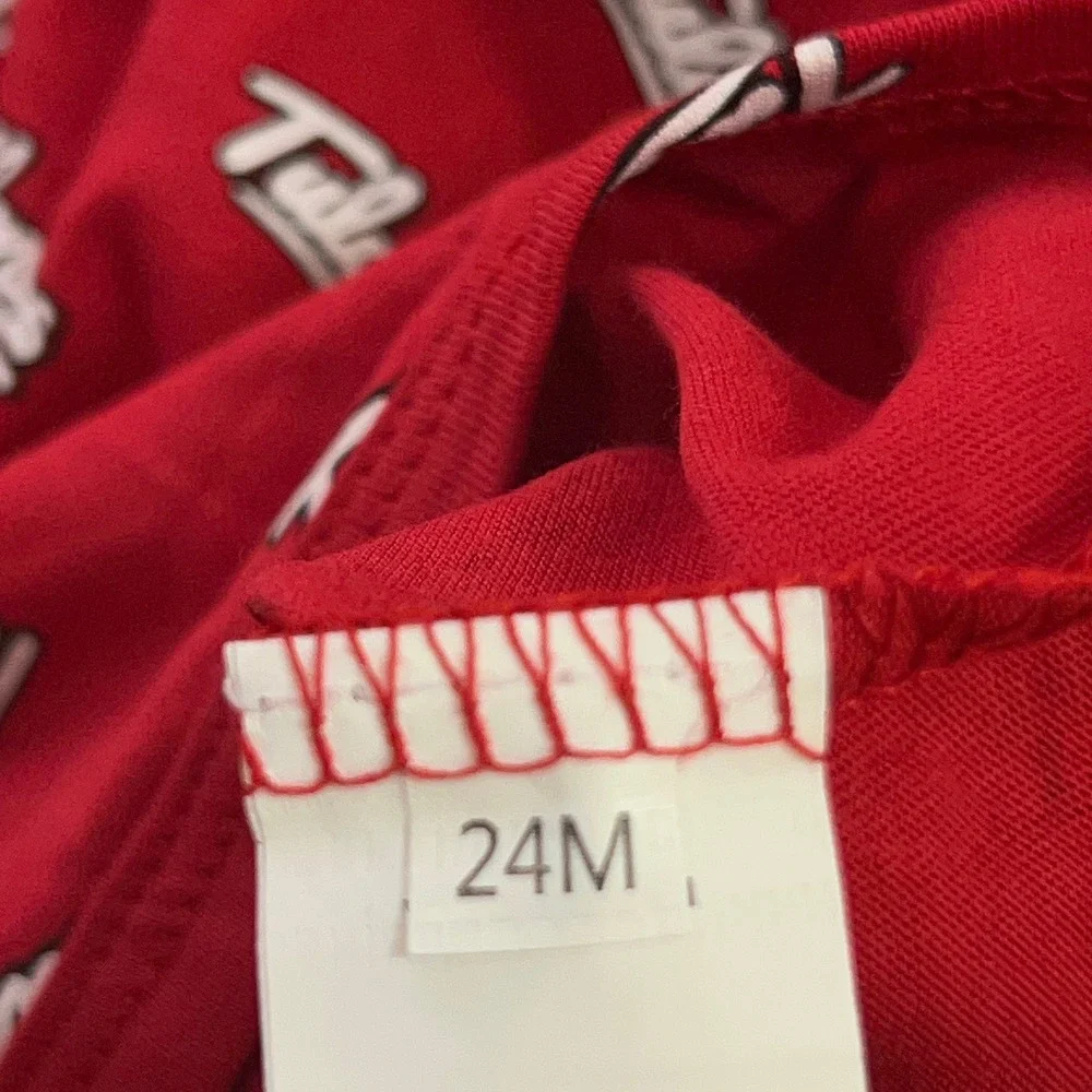 Tulones Baby 24M Red White Currency Collectors Logo Print 3 Pack Bodysuits New